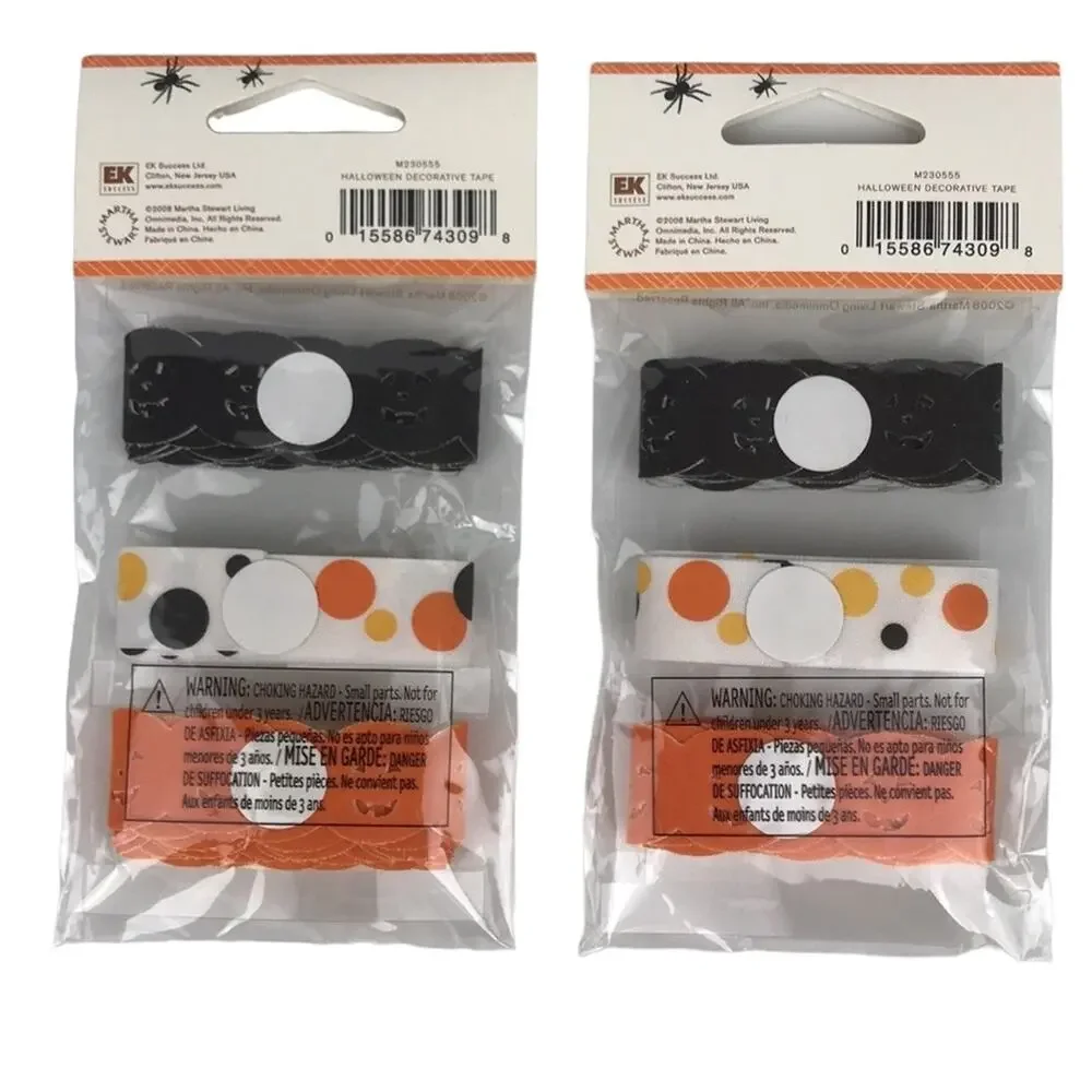 Martha Stewart Crafts Halloween Decorative Tape Jack-O-Lanterns Fall Lot of 4